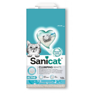 Sanicat Clumping White Active savon de Marseille litière pour chat 10 litres