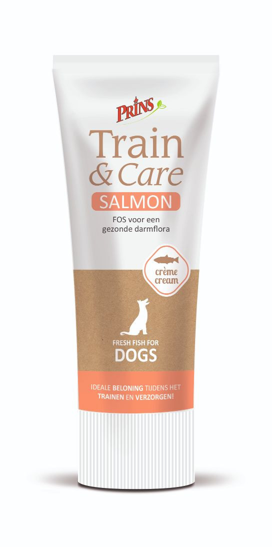 Image de 75 g Prins Train & Care snack à la crème de saumon pour chien