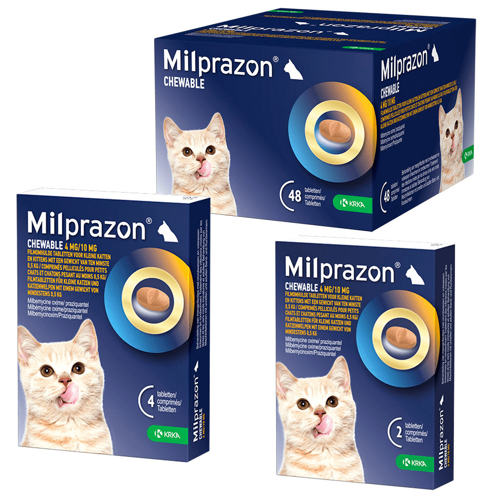 Milprazon vermifuge mâchable pour chaton et petit chat ( 4 mg / 10 mg)
