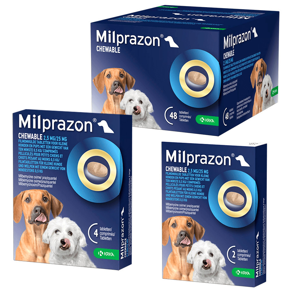 Milprazon Chewable 2,5 mg / 25 mg pup en kleine hond