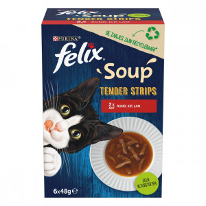 Felix Soupe Tender Strips au bœuf / poulet / agneau pour chat (6x48g) 4 x (6 x 48 g)