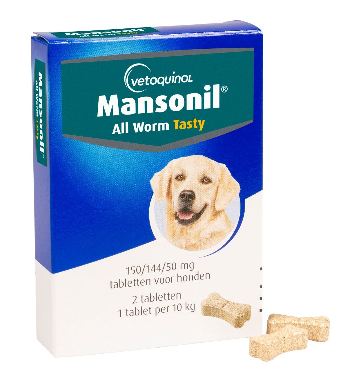 Mansonil All Worm Dog tasty bone voor de hond