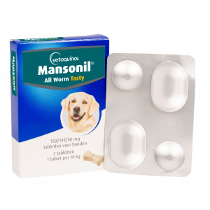 Mansonil All Worm Dog tasty bone voor de hond