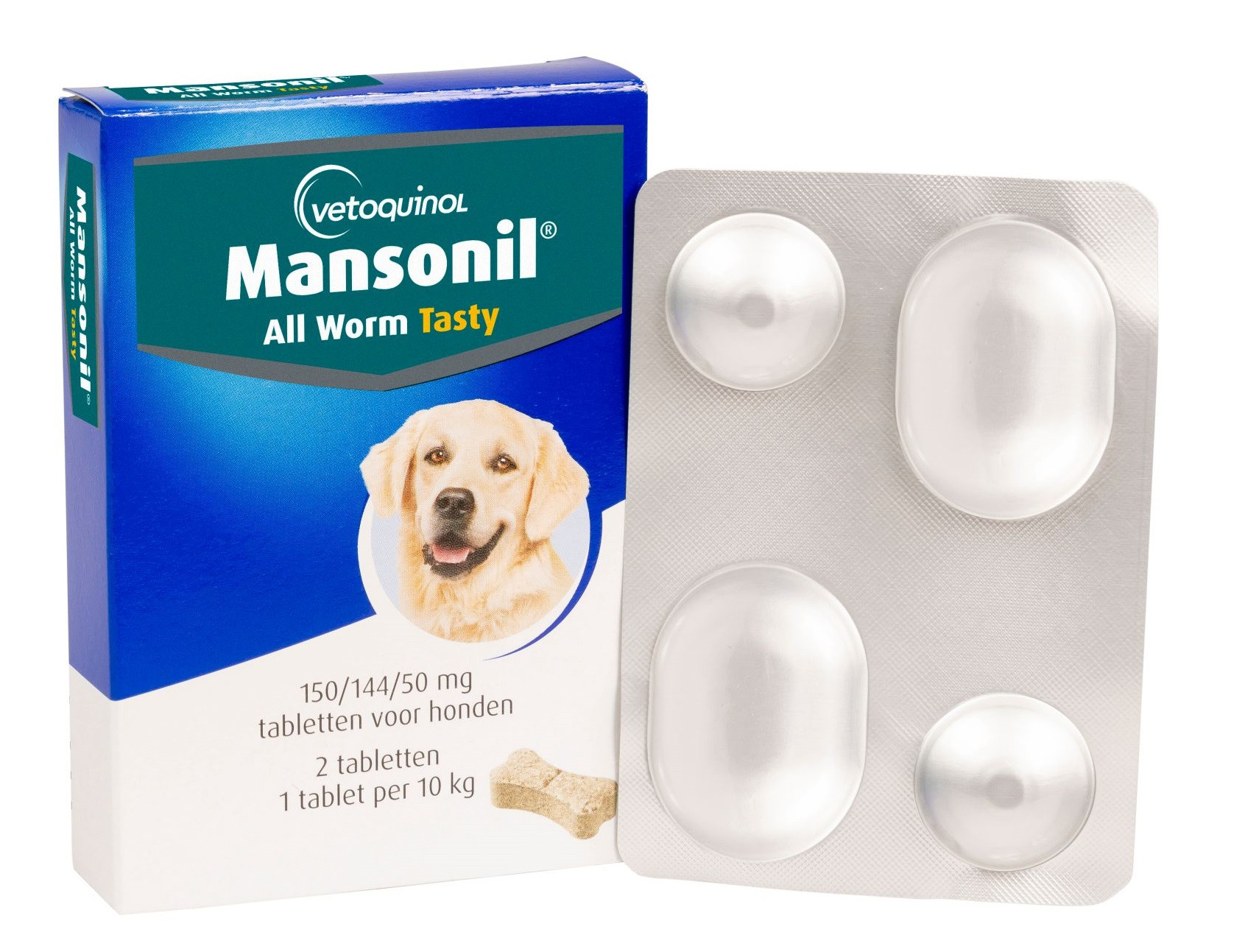 Mansonil All Worm Dog tasty bone voor de hond