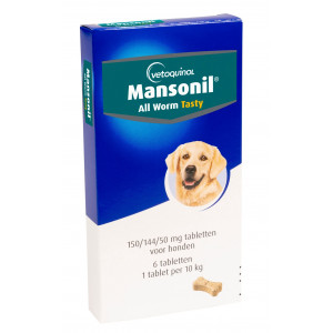 Mansonil All Worm Dog tasty bone voor de hond