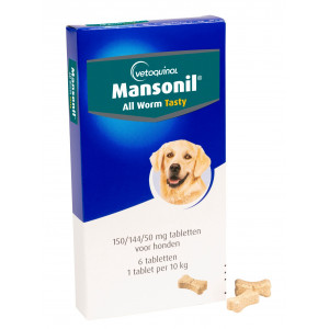 Mansonil All Worm Dog tasty bone voor de hond