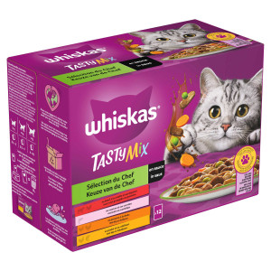 Whiskas 1+ Tasty Mix Chef's Choice en sauce multipack (12 x 85 g) 4 paquets (48 x 85 g)