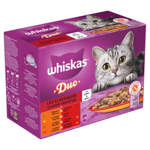 Whiskas 1+ Duo Variation Classique en gelée multipack (12 x 85 g) 1 paquet (12 x 85 g)