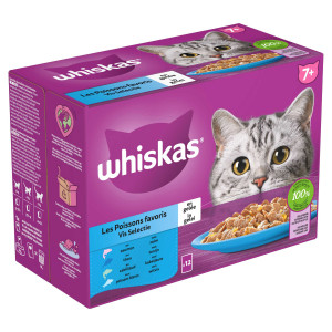 Whiskas 7+ Sélection de poissons en gelée multipack (85 g) 2 paquets (80 x 85 g)