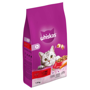 whiskas adult 1+ au boeuf pour chat 1,9 kg