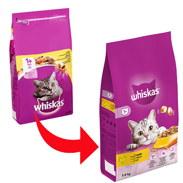 WHISKAS Croquettes au poulet - Pour chat adulte - 3,8 kg