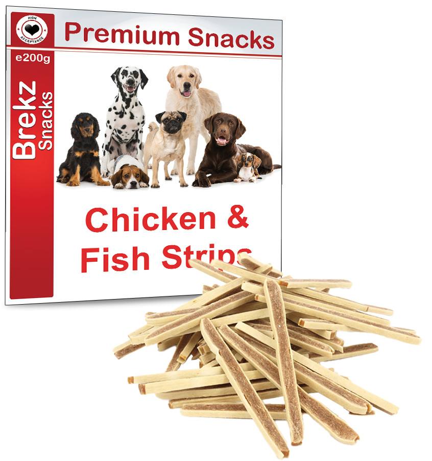 Brekz Premium Strips lanières au poulet et au poisson pour chien