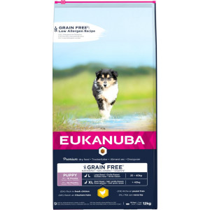 Eukanuba Puppy & Junior Large au poulet sans céréales pour chiot 12 kg