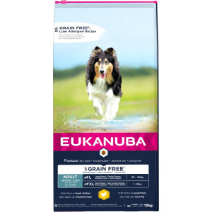 Eukanuba Adult Large au poulet sans céréales pour chien 2 x 12 kg