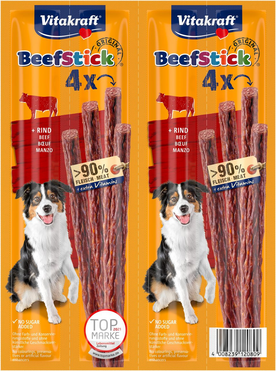 Image de 1 paquet Vitakraft Beefstick bœuf pour chien (4 pcs)