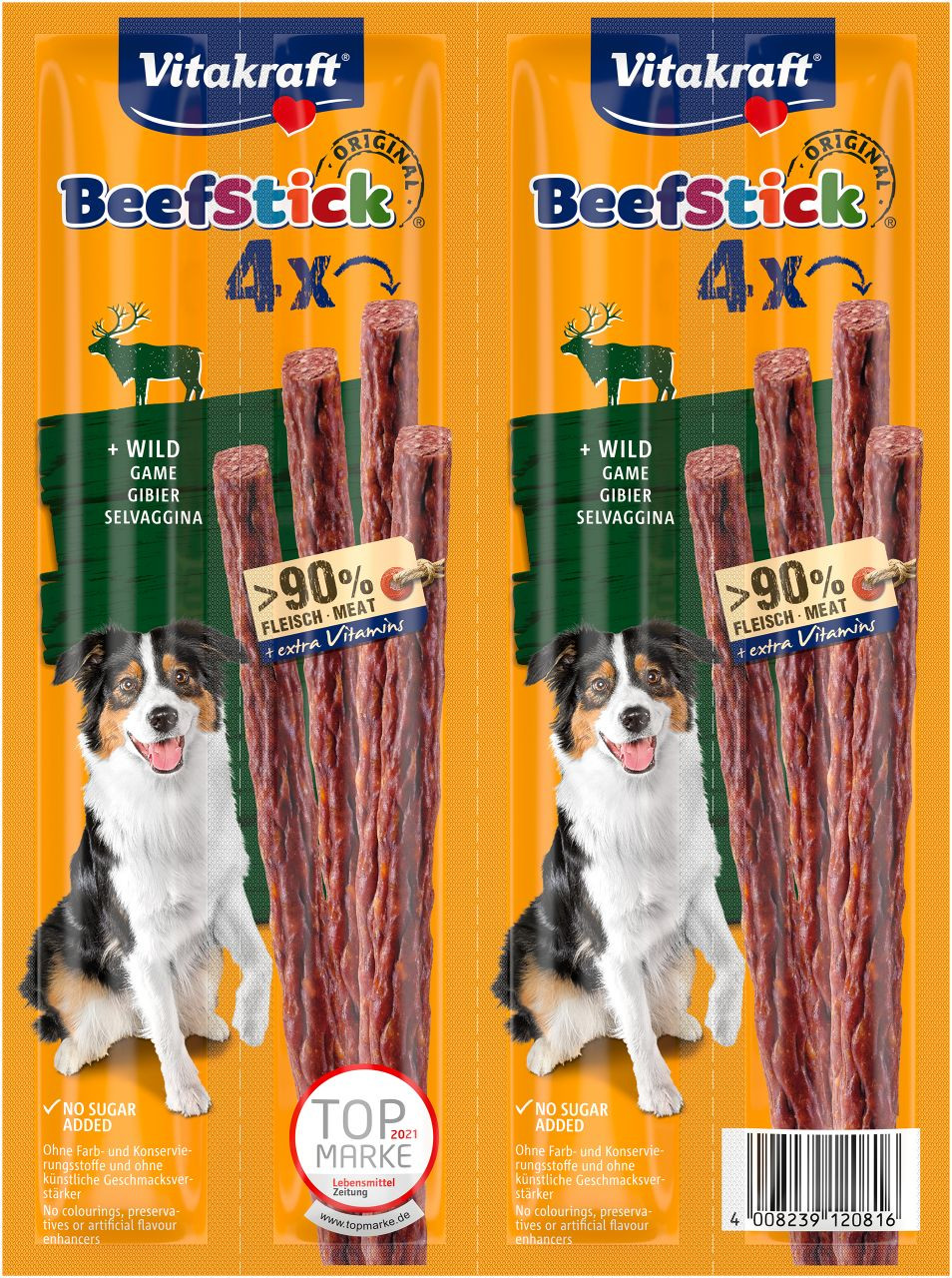 Image de 1 paquet Vitakraft Beefstick viande de gibier pour chien (4 pcs)