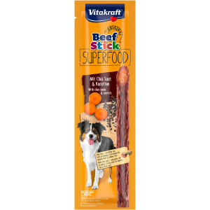 Vitakraft Beefstick Superfood à la carotte et aux graines de chia pour chien (25 g) 5 paquets