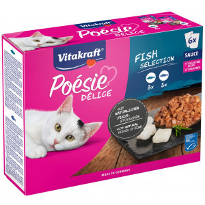 Vitakraft Poésie Délice pâtées au poisson multipack pour chat (6 x 85 g) 3 paquets (18 x 85 g)