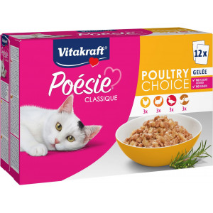 Vitakraft Poésie Classique Poultry Choice in gelei natvoer kat (12 x 85 g)