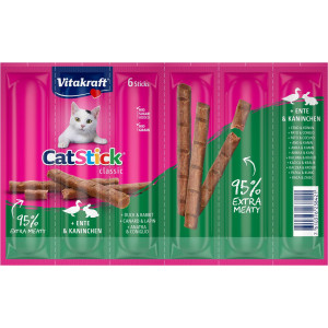 vitakraft catstick classic canard & lapin pour chats 5 x 6 bâtonnets