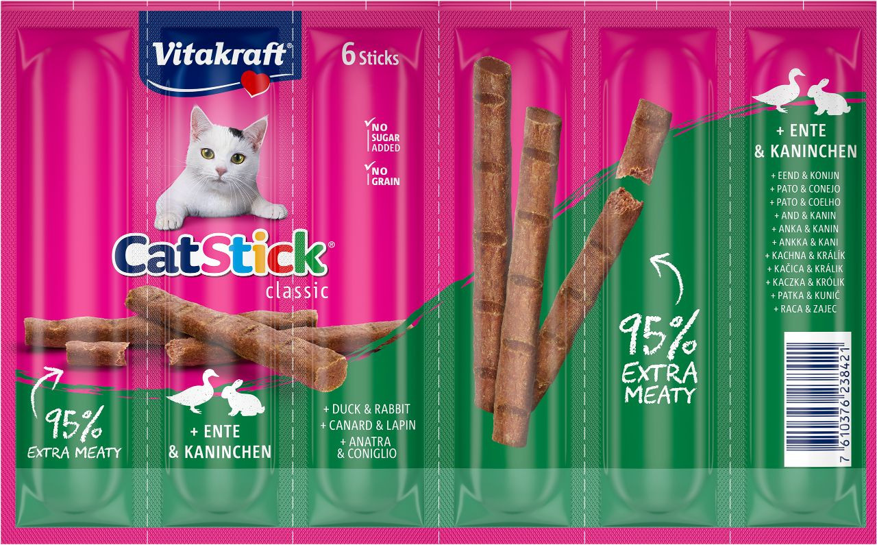 Vitakraft Catstick Classic canard & lapin pour chats