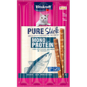 vitakraft pure stick au colin snack pour chat (4 x 5 g) 10 paquets