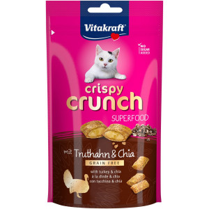 Vitakraft Crispy Crunch Superfood à la dinde & graine de chia snack pour chat (60 g) 8 paquets