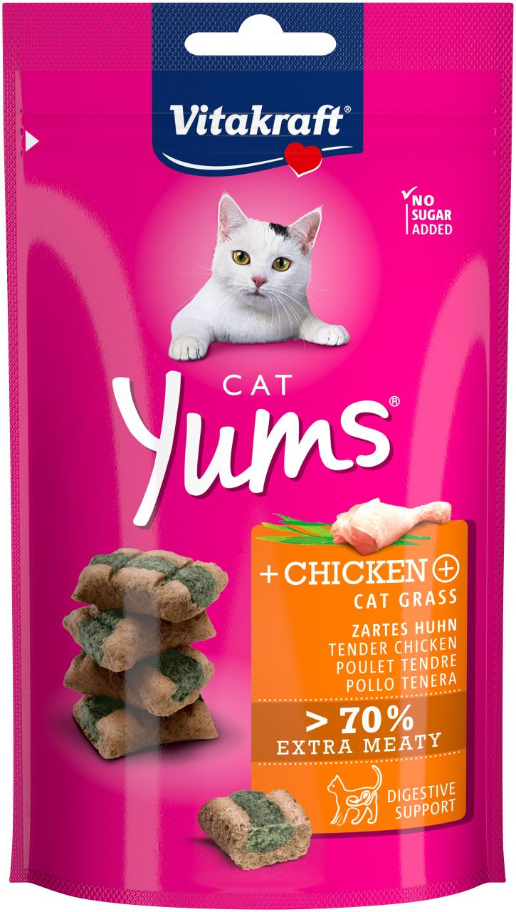 Vitakraft Cat Yums kip met kattengras kattensnack (40 g)