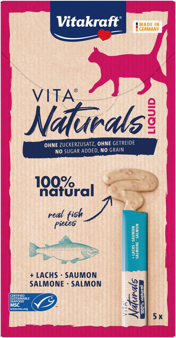 Vitakraft Vita Naturals Liquid kattensnack met zalm (5 st.)