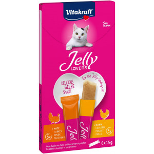 Vitakraft Jelly Lovers au poulet & à la dinde snack pour chat (6 x 15 g) 11 paquets