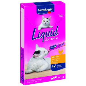 Vitakraft Liquid Snacks met kip kattensnack (6 x 15g)