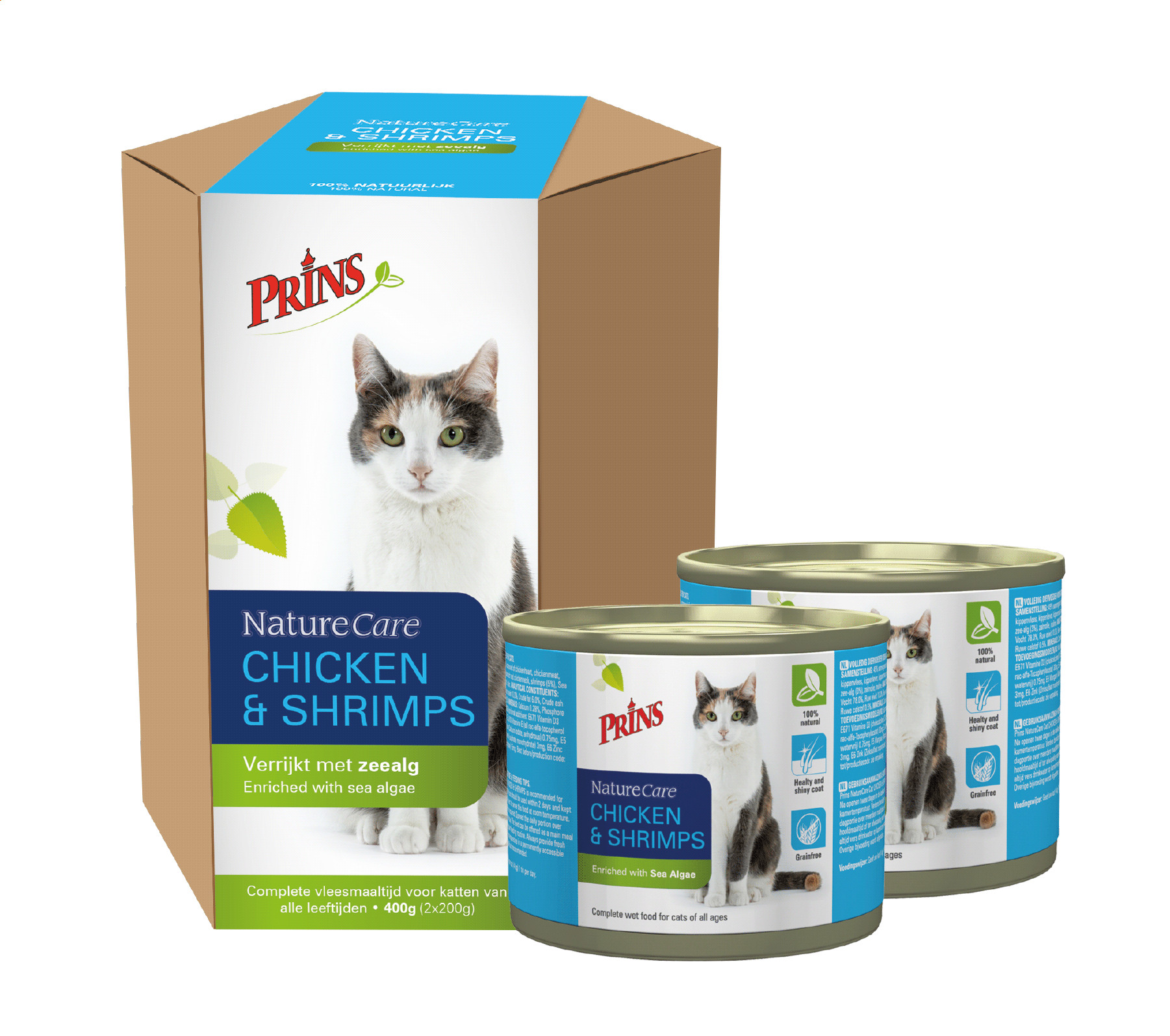 Prins NatureCare Poulet & Crevettes 200g pour chat