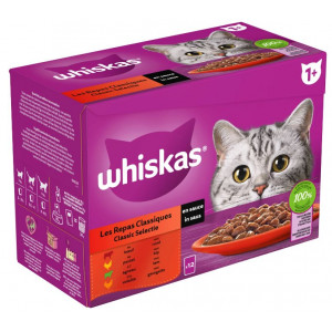 whiskas 1+ selection classique en sauce multipack (12 x 85 g) 4 paquets (48 x 85 g)