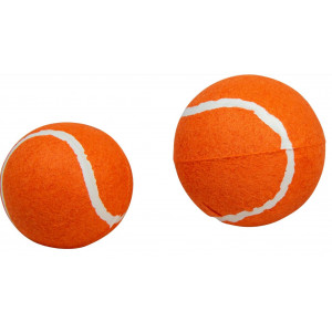 Grande balle de tennis orange pour chien 13 cm - 2 pièces