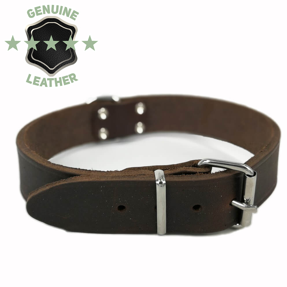 Leren Halsband Bruin