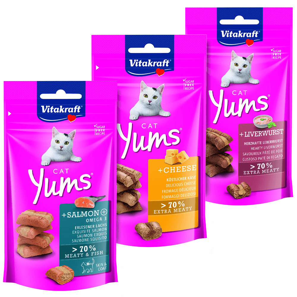 Vitakraft Cat Yums combi saumon, fromage, foie snack pour chat (3
