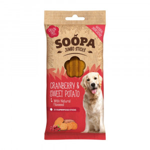 Soopa Jumbo Dental bâtonnets à la canneberge et patate douce pour chien Par 2 unités