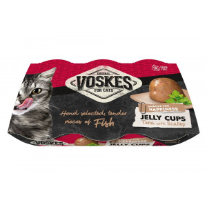 Voskes Jelly Cups tonijn met sint-jakobsschelp kattensnack (6x25 g)