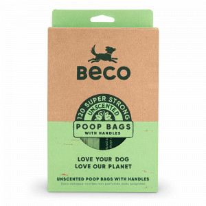Beco Bags sacs à déjections avec poignées - 120 pièces 3 paquets