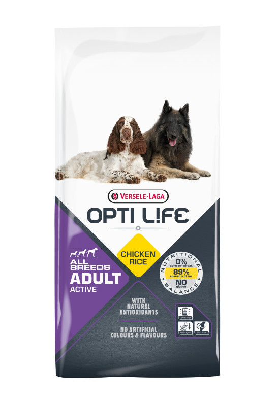 Opti Life Chien Adulte Actif, Poulet & Riz