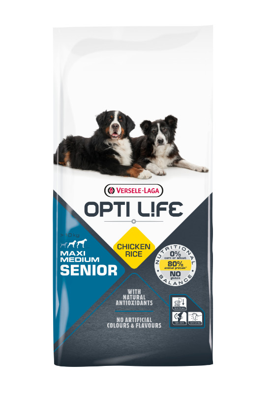 Opti Life Chien Senior Medium/Maxi, Poulet & Riz