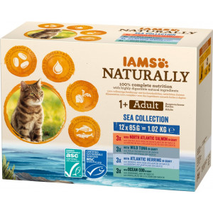 Iams Naturally Adult Sea Collection pâtée à la viande pour chat (12x85g) 24 x 85 g
