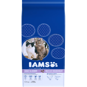 Iams Multi-Cat poulet au saumon pour chat 2 x 15 kg