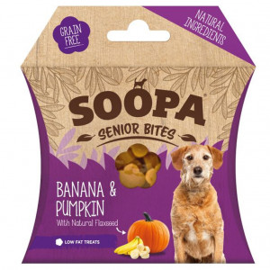 Soopa Bites Senior à la citrouille et banane pour chien Par 3 unités