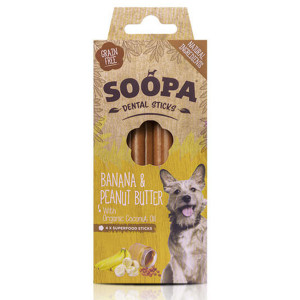 Soopa Dental barres à mâcher Banana et Beurre d'Arachide pour chien Par 5 unités