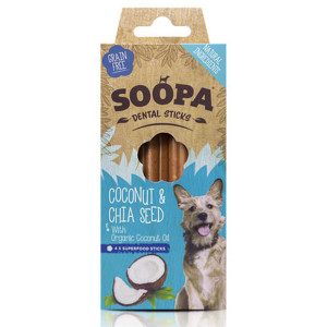 Soopa Dental kauwsticks Kokosnoot & Chiazaad voor de hond