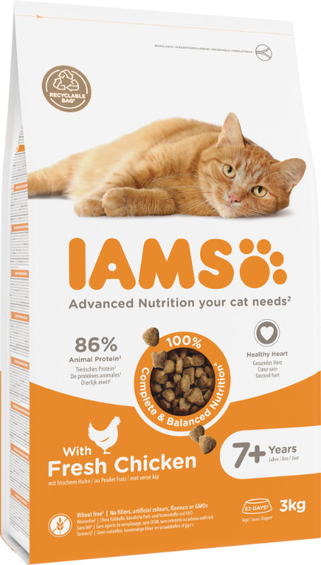 Iams For Vitality Senior met verse Kip kattenvoer