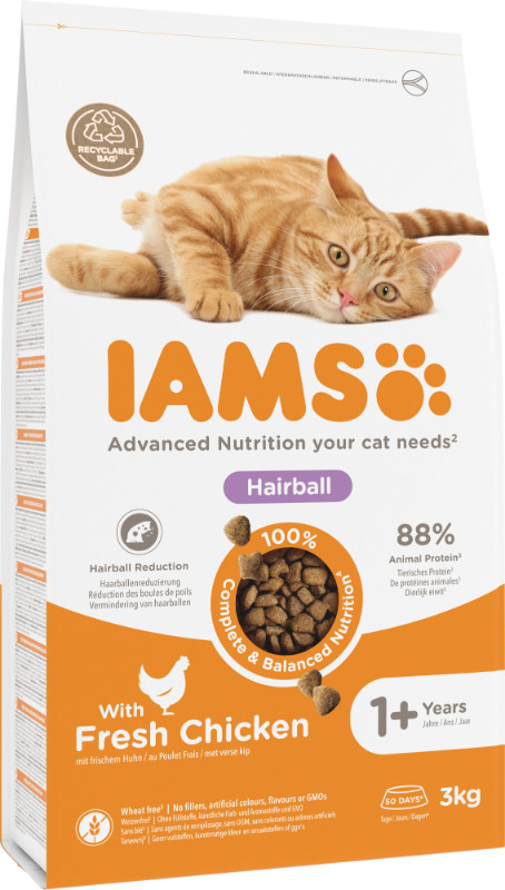 Iams For Vitality Adult Hairball Kattenvoer