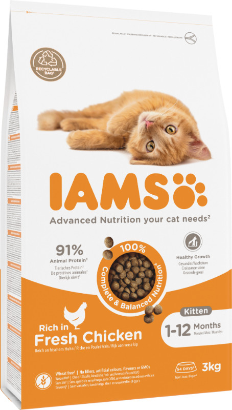 Iams For Vitality Kitten Kip Kattenvoer