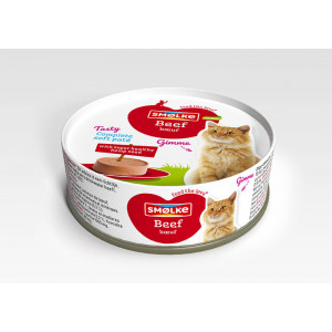 Smølke Soft Paté au bœuf pour chat 2 x (24 x 80 g)
